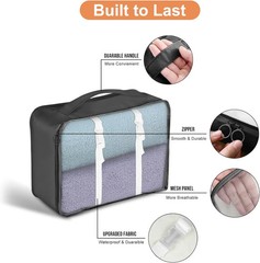 Packing Cubes for Travel- 8 Set Luggage Organizer Bags for Family, Mesh Breathab