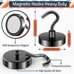 Magnetic Hooks Heavy Duty, 50lb+ Strong Magnetic Hooks for Cruise Cabins, Hea…