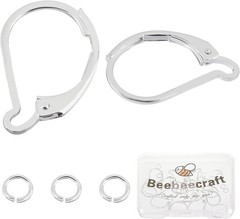 Beebeecraft 1 Box 20Pcs Leverback Earring Findings 925 Sterling Silver