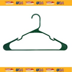 Mainstays Plastic Adult Clothes Hangers Notched Green Hail 50 Count New