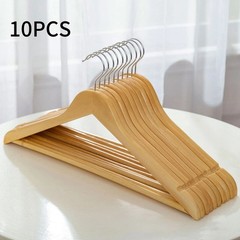 5Pcs/ 10PCS Pack Solid Wood Cloth Hangers Natural Wooden Coat Suit Hangers