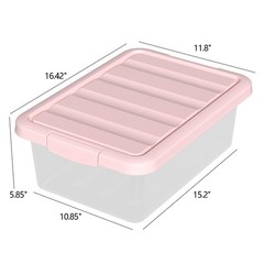 14 Quart Clear Stackable Storage Bins Organizer Containers Snap Lids 2 PCS