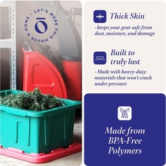 HOMZ Durabilt 15 Gallon Heavy Duty Holiday Storage Tote, Green/Red (2 Pack)
