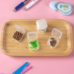 10Pcs Mini Plastic Ear Plug Case 1.8mm Square Box Hinged Lids Small Items