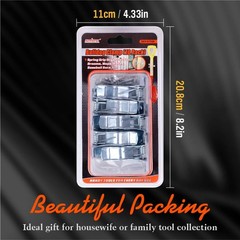 HORUSDY 10 Pack Spring Grip Mop and Broom Holder for Shovel, Rake, Silver