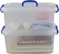 8L Clear Latching Storage Bins with Handle – 2-Pack Plastic Organizers