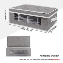 homyfort Mug Storage Box, China Containers Organizer Hard Shell Grey