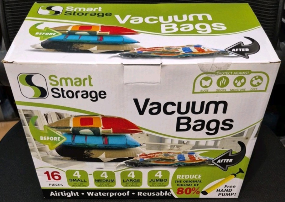Smart Storage 16 PCS-Small to Jumbo Space Saver Vacuum Seal Storage Bags – NEW