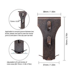 Christmas Brick Clips for Hanging Outdoors 4Pcs Fits 2.36-2.76in Brick No Drill