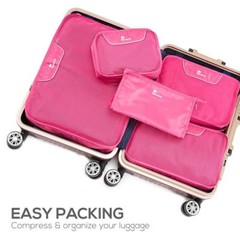 Nacuwa 5Pcs Packing Cubes Travel Clothes Storage Luggage Organizers Bags Pouch
