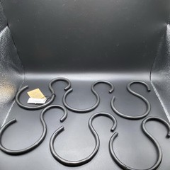 Creative Co-Op Black Matte Metal Traditional S Hook Hanging 7”, set of 6