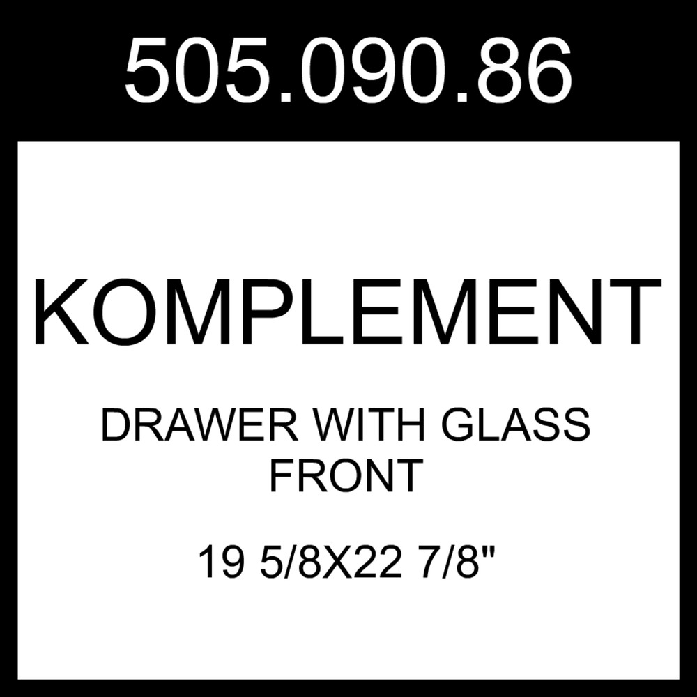 IKEA KOMPLEMENT Drawer With Glass Front Gray-beige 19 5/8×22 7/8″ 505.090.86