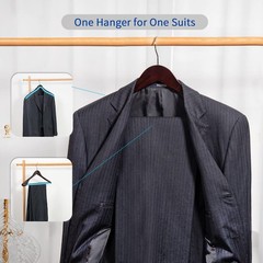 Mahogany Wooden Suit Hangers 6 Pack Wood Coat Jacket Shirt Glossy Finish 360