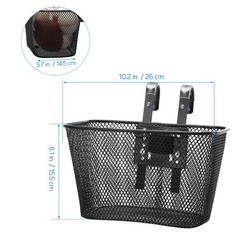 1 Set Durable Metal Bicycle Basket Front Mount for Bike Universal Fit Black