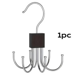 360° Rotating Hanger Hook Multi-Claw Metal Rack Closet Tie Scarf Bag Organizer