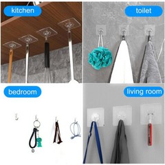 1~500 PCS Stainless Steel Adhesive Sticky Hooks Heavy Duty Wall Hook Hangers lot