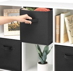 Collapsible Cubes – 10.5 x 10.5 x 11 inches – Black – Set of 4