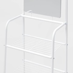 Metal Garment Rack with Mirror and Shelving White – Brightroom