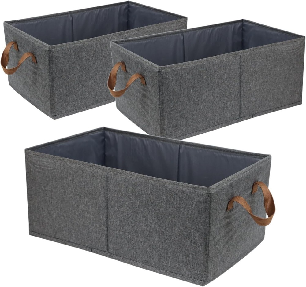 Fordonral 3 Pack Large Foldable Storage Bins for Closet Clothing Sheets Toys