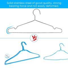 40 Pack Wire Coat Hangers Stainless Steel Ultra Thin Space Saving 16.5in