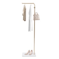 Modern Gold Clothes Rack 170cm Shelf 40cm Hanging Rod with 3* Side Hooks