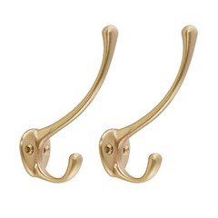 Tiazza 2Pcs Antique Solid Brass Clothes Hooks Entryway Coat Hooks Scarf and J…