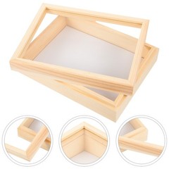 Beige Wood Specimen Box Insect Specimen Storage 1Pack 7.1*5.3*2.2in