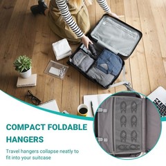 10 Pcs Travel Hangers, 2026 Cruise Ship Essentials, Foldable 10 Pcs, Black