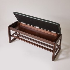 Shoe Storage Bench 39.37″ with Vegan Leather Seat, Lift Top & Shelves, Entryway