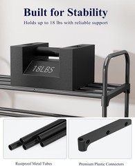 Shoe Rack 3-Tier Space-Saving Shoe Organizer & Shoe Shelf W/ Handle Easy