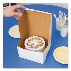 SCT 09455 One-Piece Non-Window Paper Bakery Boxes – White (100/Carton) New