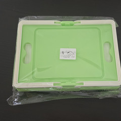 Green/White Plastic Sanrio Pochacco Storage Box w/ Lid, Foldable 10x7x5.5