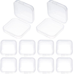 10Pcs Ear Plug Case, Mini Plastic Earplug Containers, 1.8Mm Square Box with Hing