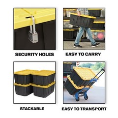 4 Pack 27 Gallon Project Source Commander Heavy Duty Stackable Storage