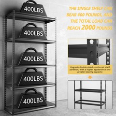 NAIZEA Garage Shelving Heavy Duty Storage Shelf Rack 5 Tier 400lbs Each Layer