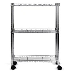 Chrome 3-Tier Metal Garage Storage Shelving Unit 9.1 In. W X 32 In. H X 22.50 In