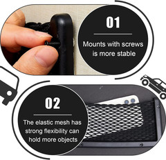2 Pack Car Storage Net Bag Phone Mesh Net Holder Pocket Organizer, 9×4 Inch