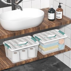 4/6/8-Packs Stackable Latching Box W/ Lid Plastic Storage Bin 14-Quart Container