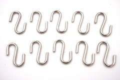 Pack of 10 Nickel Plated Steel S Hook 3/4 inch Length