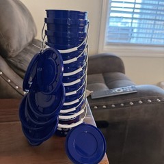 Lot of 10! Lowe’s mini BLUE bucket With Lids -Celebrates 250!!!