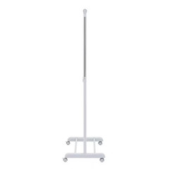 Heavy Clothes Hanger Adjustable Height Rolling Garment Rack Metal Chrome White