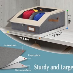 2-in-1 Hat Organizer for Baseball Caps Holds 48-60 2 Pack-Large White and Grey