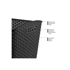 Y-Weave Jumbo Decorative Storage Basket Black