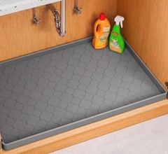 Jin&Bao Waterproof Under Sink Mat 34″ x 22″ Silicone Cabinet Protector