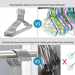 Fayleeko Wire Hangers, Strong & Heavy Duty, Stainless Steel, 17.7 Inch, 10 Pack