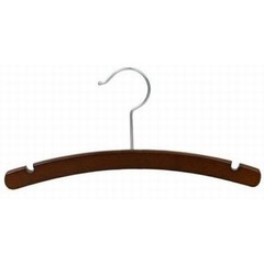 Only Hangers 14″ Walnut Wood Arched Top Hanger (pack of 10)
