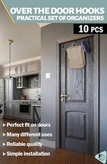 Menz Over The Door Hooks 10 Pack, 2-Sided Fits 1 3/8″ & 1 3/4″ Door