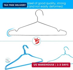 Fayleeko Stainless Steel Wire Hangers – 50 Pack Heavy Duty, Space Saving 16.5 in