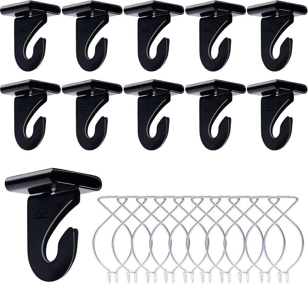 20 Drop Ceiling Hooks for Classrooms & Offices,Black Heavy Duty Metal TBar Hooks