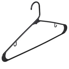 Clothes Hangers (100 Pack) Plastic Premium Quality Gallus Shirt Hanger Black